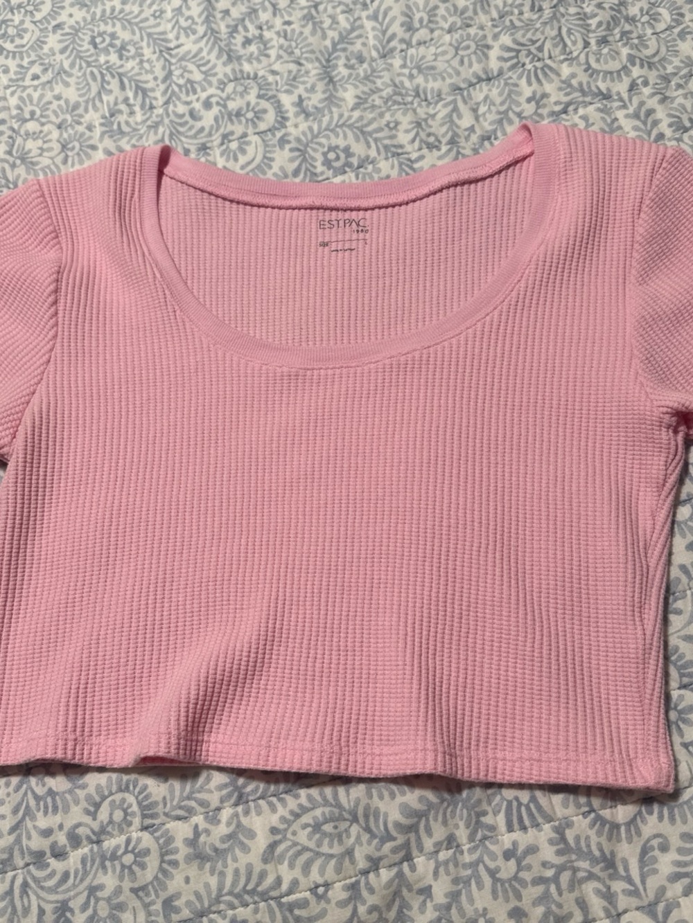 PacSun Pink Ribbed Scoop-Neck Crop Top